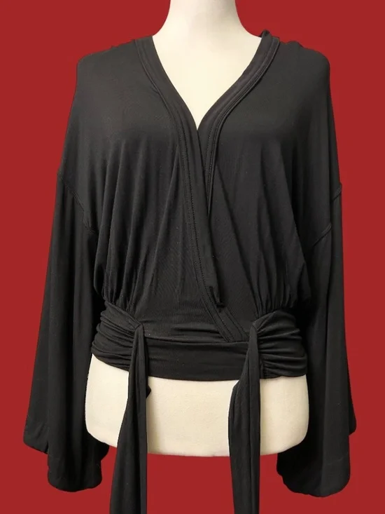 Free People Wrap Blouse with Attached Sash - Picture 2 of 4